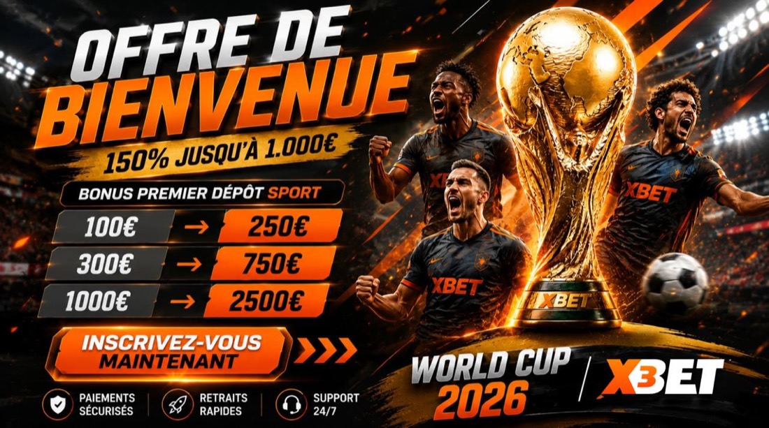 X3BET — 150 % jusqu'à 1 000 € sur le premier dépôt sport